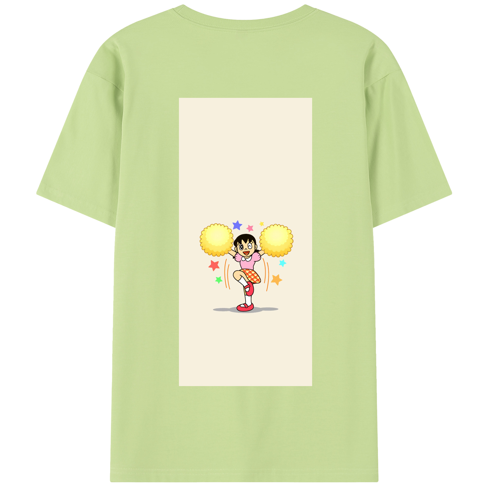 （画像用） ドラえもん みなもと しずか Doraemon Shizuka Minamoto 綿100％半袖Tシャツ（背面プリント）